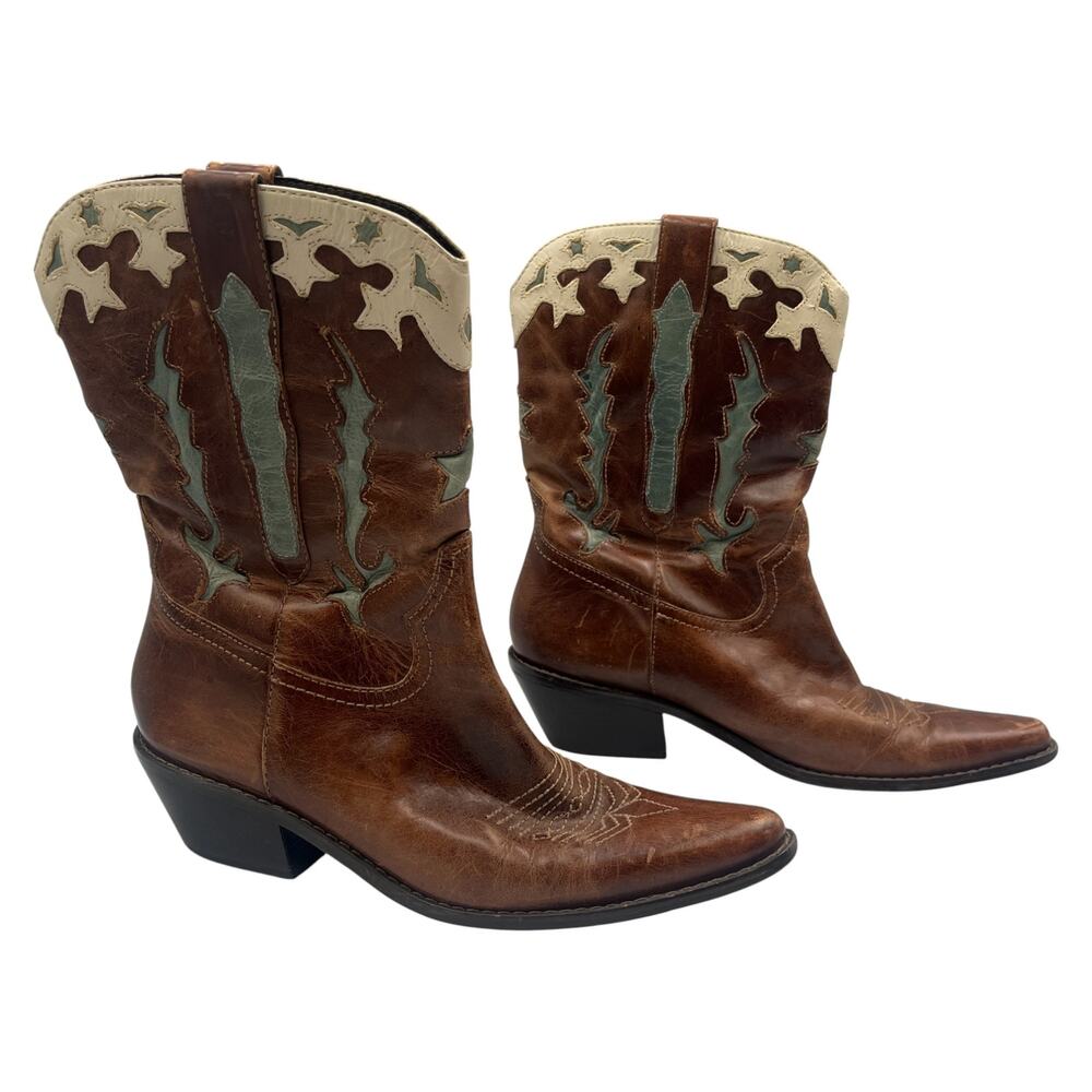Matisse Leather Pointed Toe Cowgirl Western Boots Brown Size 6M